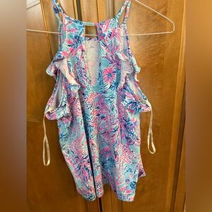 Lilly Pulitzer Pink and Blue Floral Top